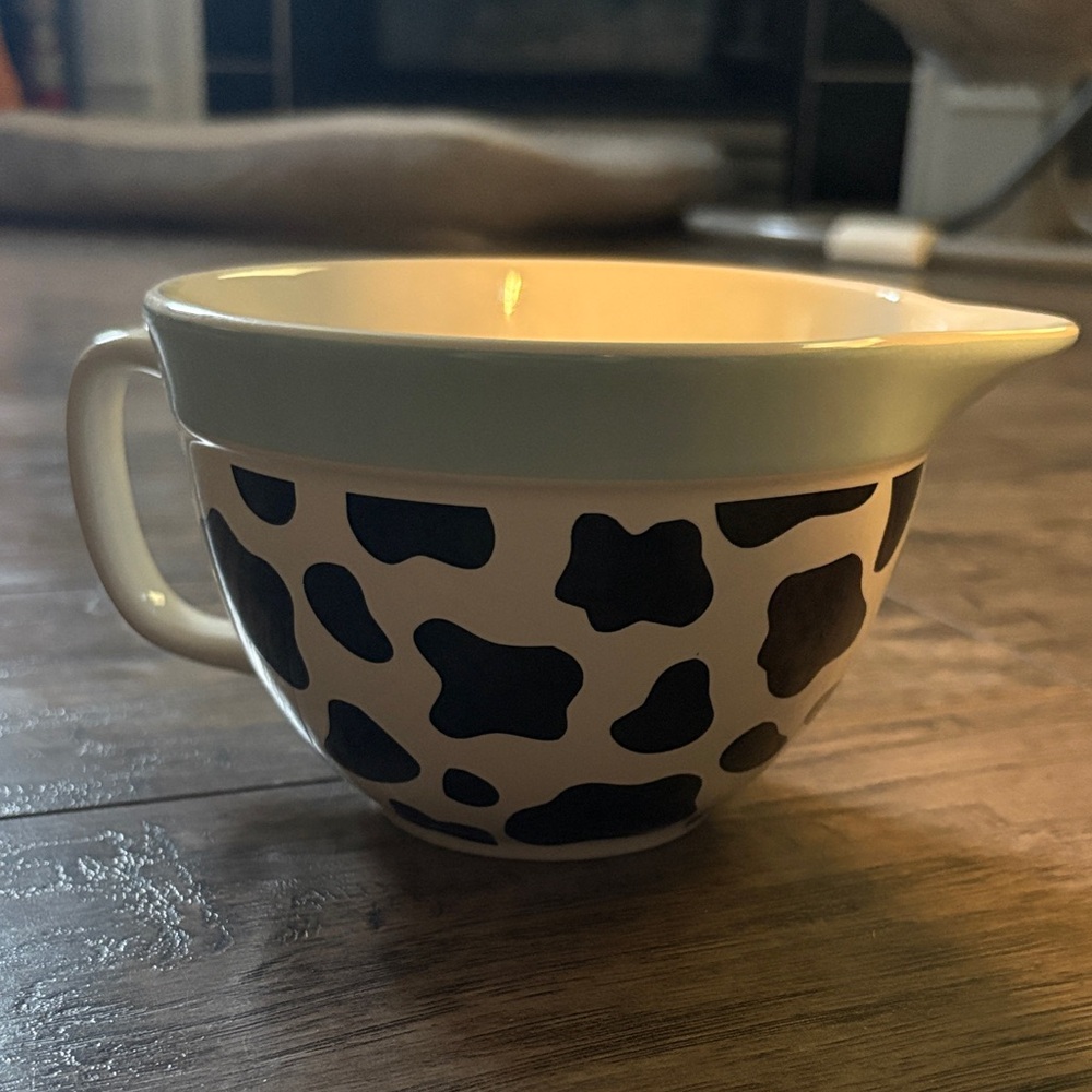 Cow Print Ceramic Mixing Bowl